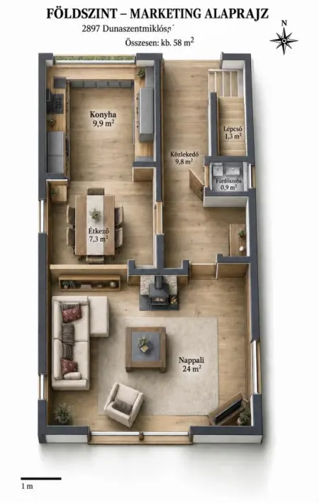 Eladó családi ház, Dunaszentmiklós 3 szoba 130 m² 119.5 M Ft