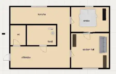 Eladó családi ház, Komárom 2 szoba 68 m² 29.99 M Ft