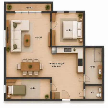 Eladó téglalakás, Tata 3 szoba 60 m² 73 M Ft