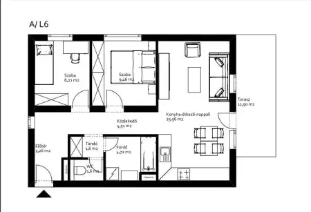 Eladó új építésű téglalakás, Tatabánya 3 szoba 65 m² 50.95 M Ft